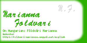 marianna foldvari business card