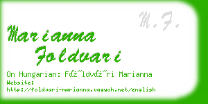 marianna foldvari business card